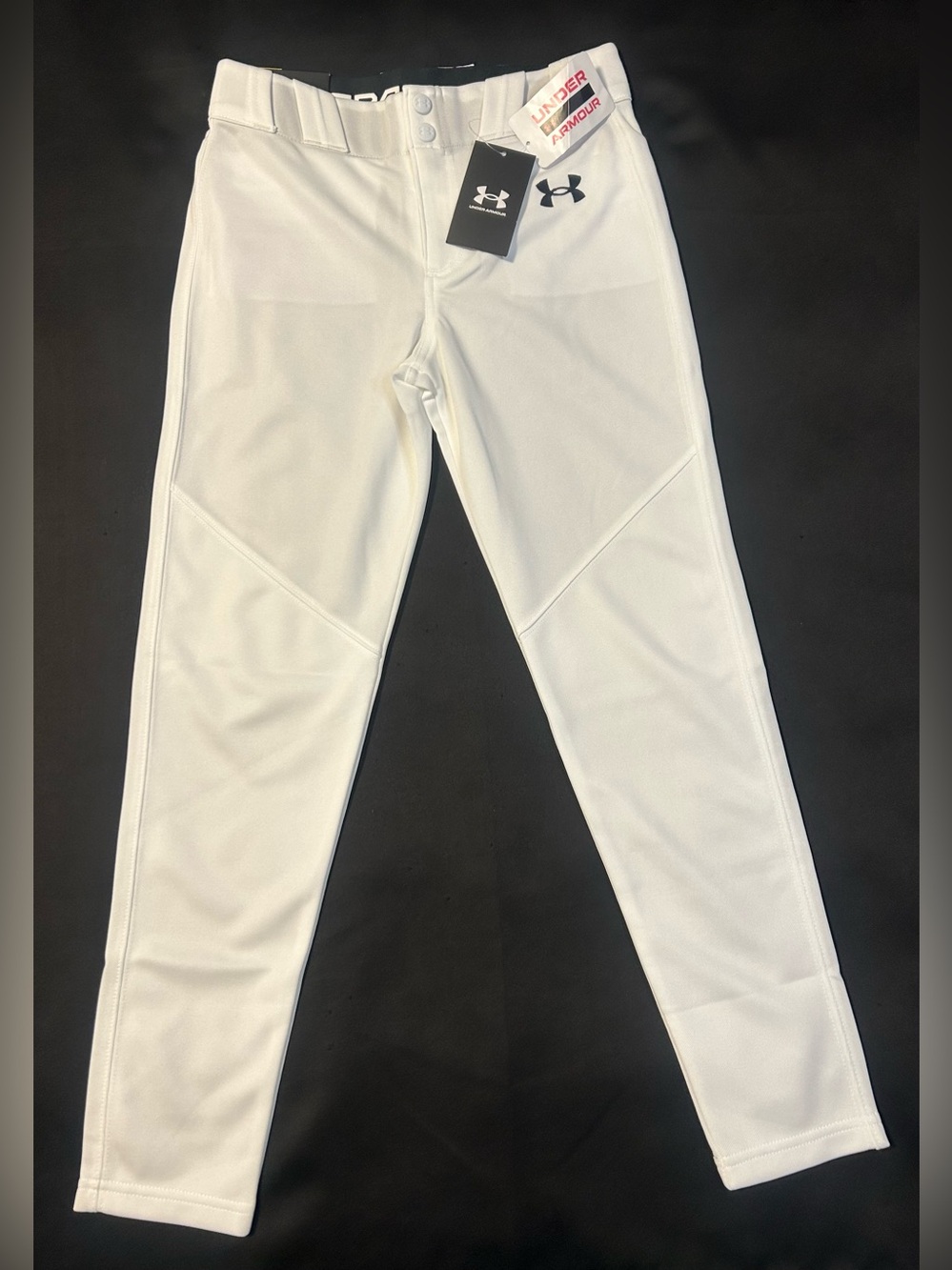 Under Armour Kids White Athletic Sweatpants with Black Logo